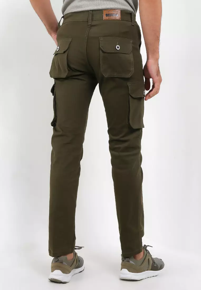 BULFARO Celana Cargo Pants Cotton Twill Stretch - Army Green