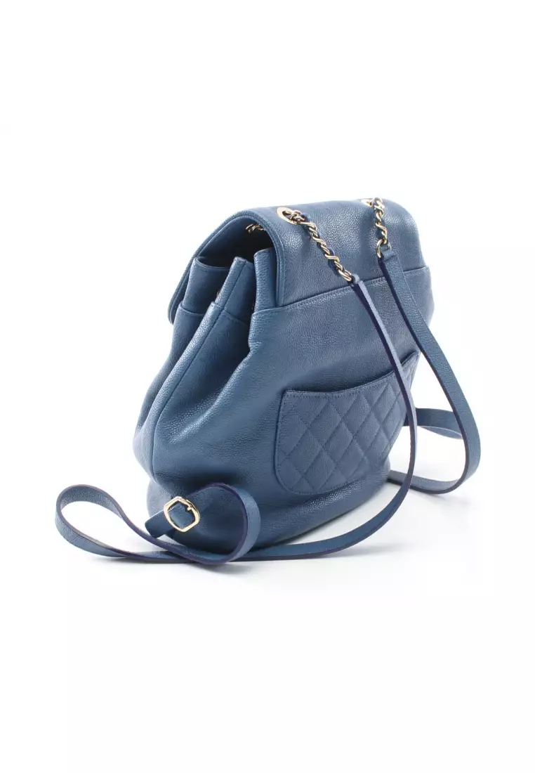 Blue chanel backpack best sale