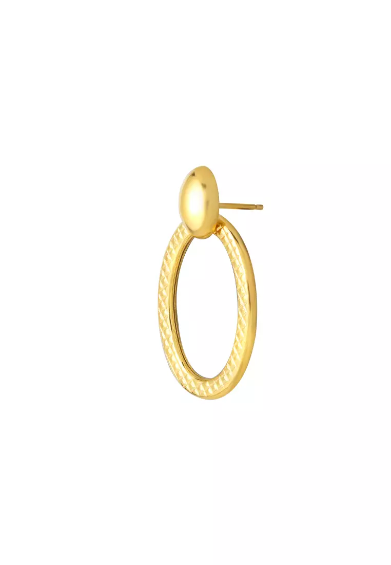 TOMEI Lusso Italia Oval Dangling Earrings, Yellow Gold 916