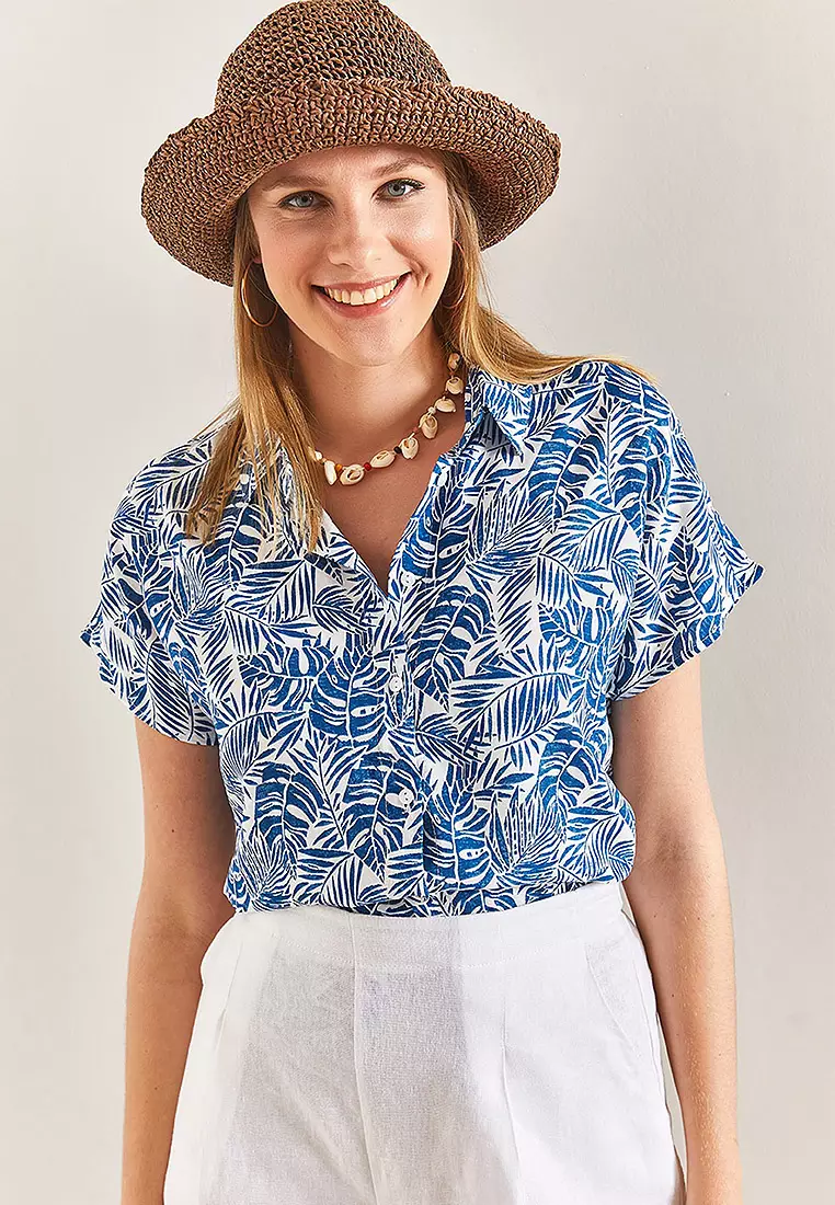 Short Sleeve Printed Viscose Shirt