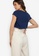 ZALORA WORK navy Contrast Piping Cap Sleeve Top C3893AA65A9724GS_2