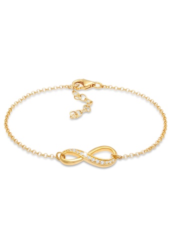 ELLI GERMANY white Bracelet Infinity Symbol Zirconia Crystal Gold Plated 7451CAC7FDCC9DGS_1
