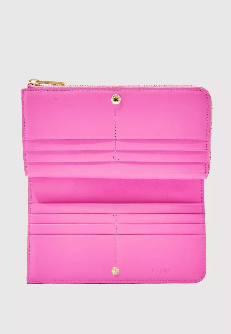 Croissant Long Zipper Wallet Wild Rose