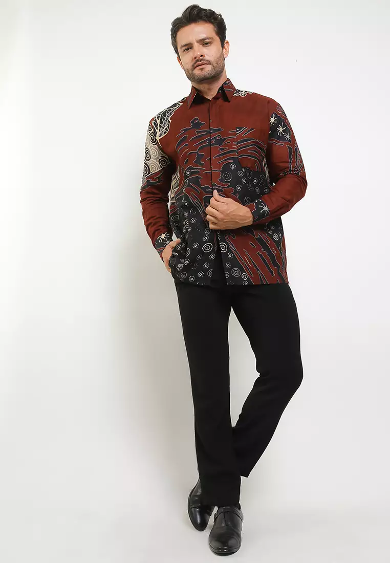 Chava Kemeja Batik Premium Pria Casual Modern Lengan Panjang