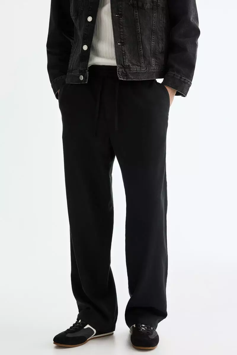Relaxed Fit Linen-blend trousers
