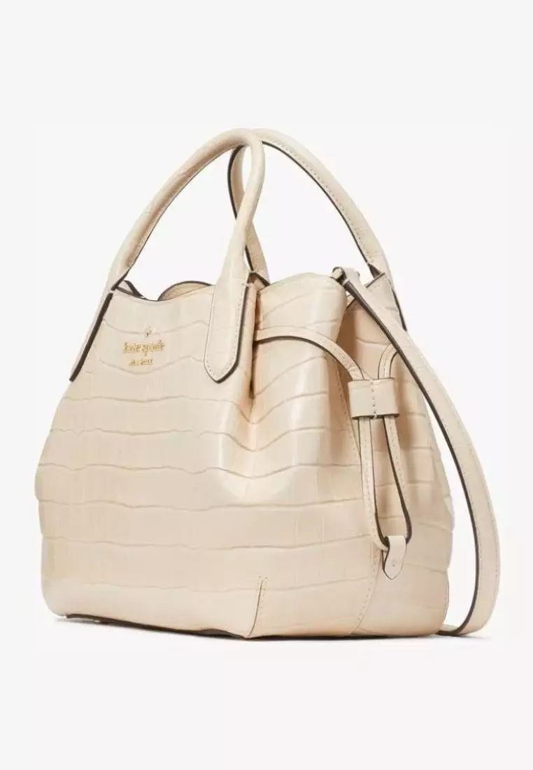 Kate Spade Dumpling Croc Embossed Small Satchel Bare