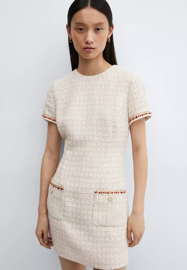 Mango Pocket Tweed Dress 2024 Buy Mango Online ZALORA Hong Kong