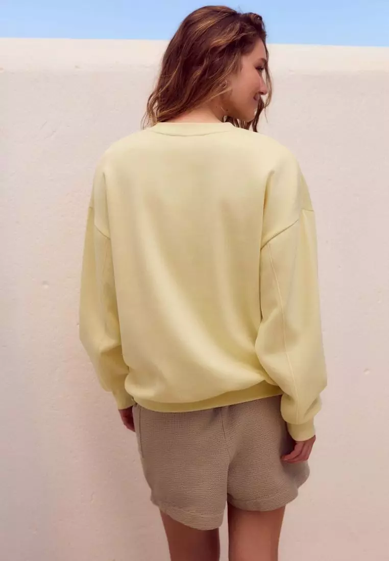 Yellow Boucle Amalfi City Graphic Sweat Top