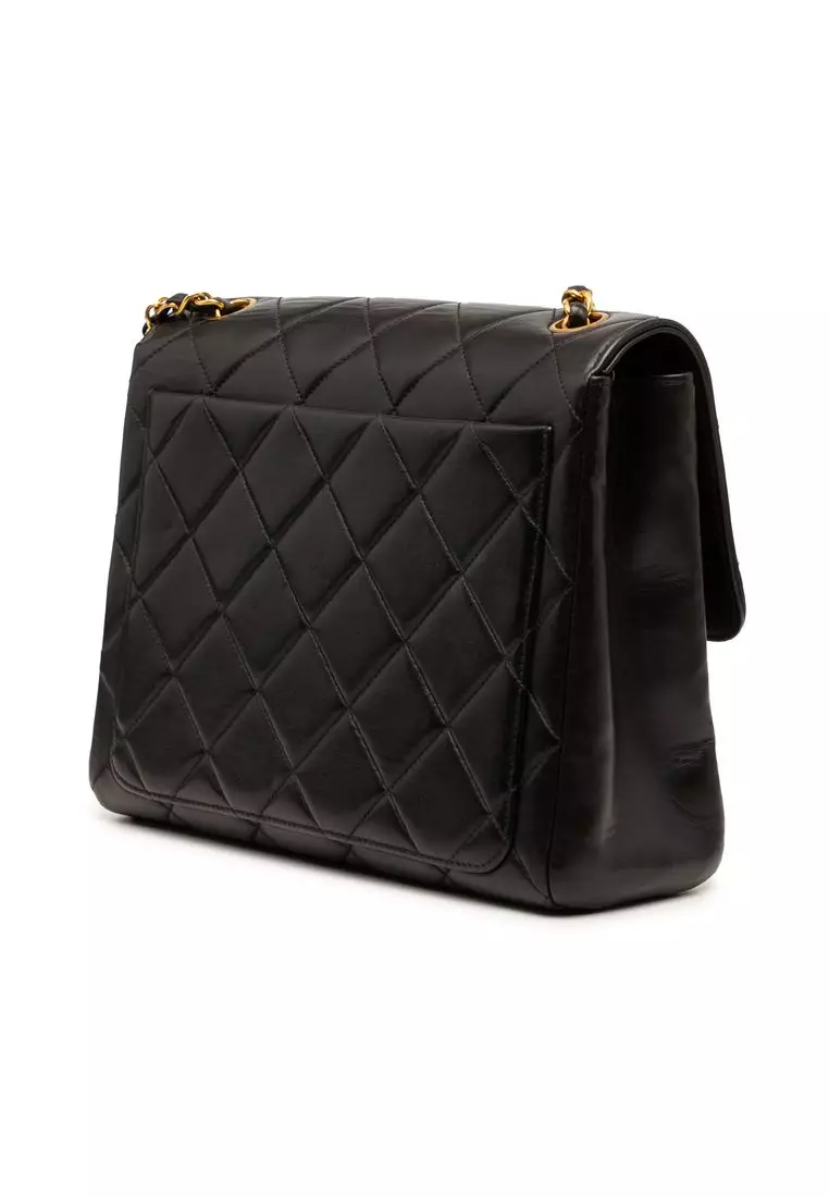 Pre-Loved Chanel Small Square Quilted Lambskin Straight Single Flap
