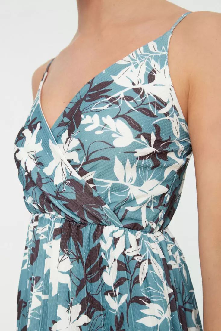 Waist Opening/Skater Midi Floral Dress