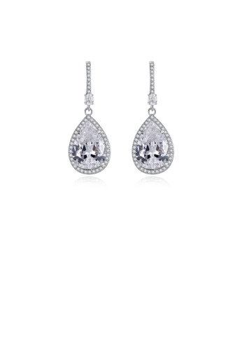Glamorousky white Fashion Bright Geometric Water Drop Earrings with Cubic Zirconia 83BC8ACD74EAD4GS_1