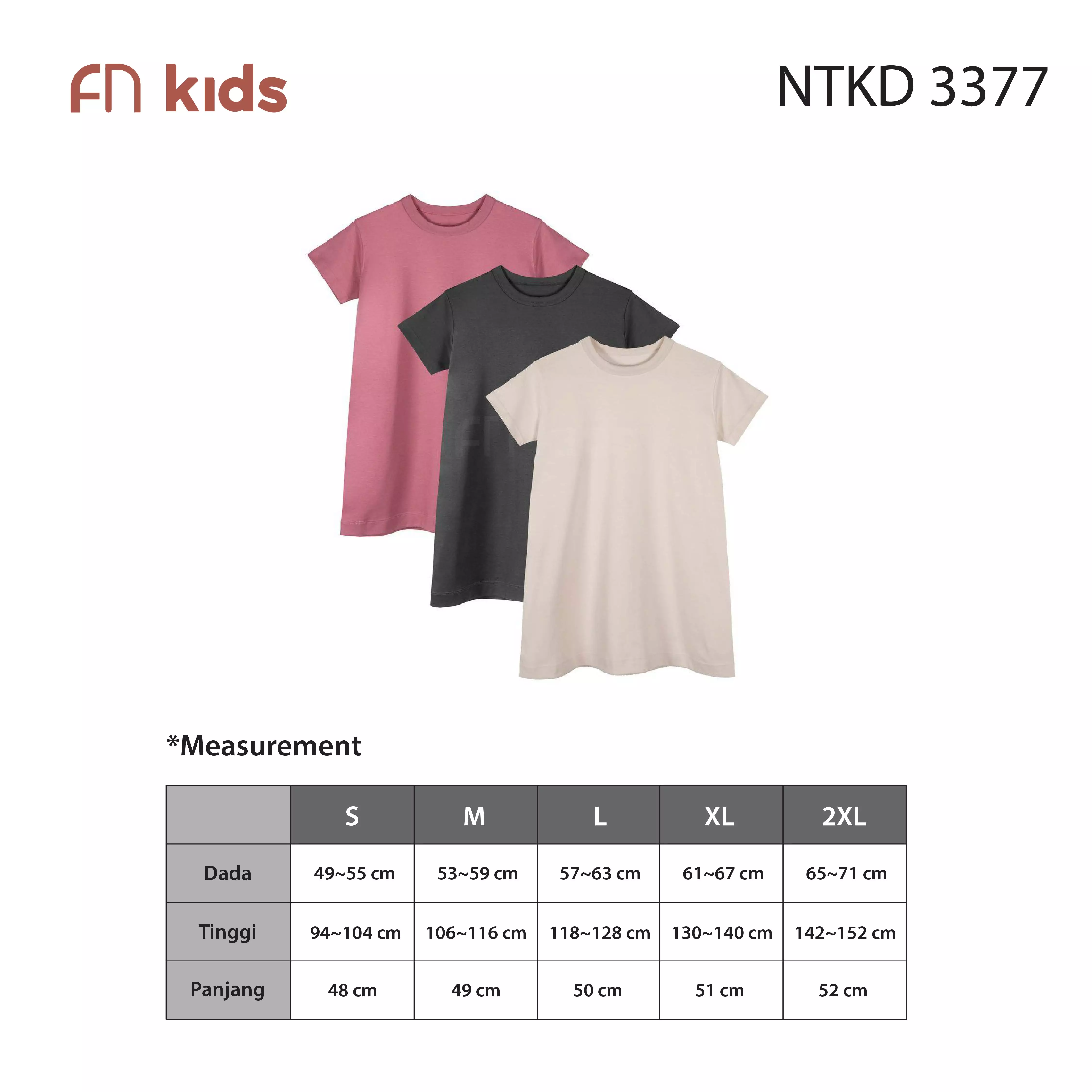 FN Kids Dress Santai Anak Perempuan 1 pcs NTKD 3377 - Pink
