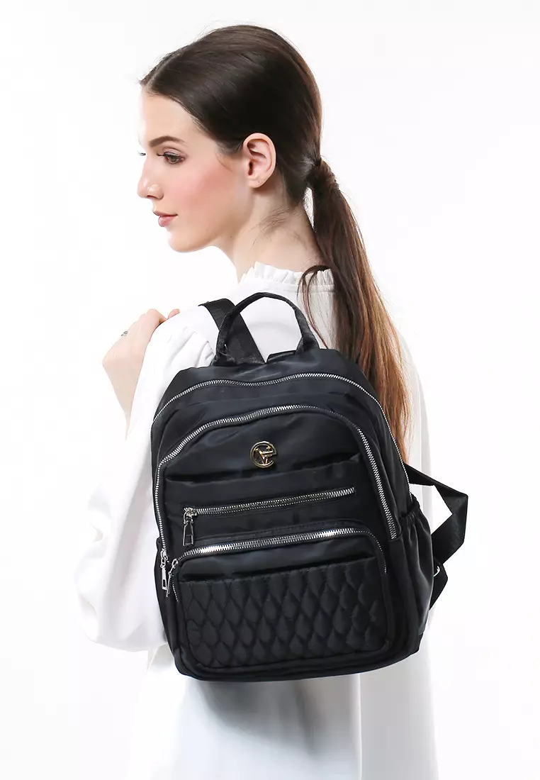 Karla Tas Ransel Wanita Anti Air Design Stylish High Quality - Hitam