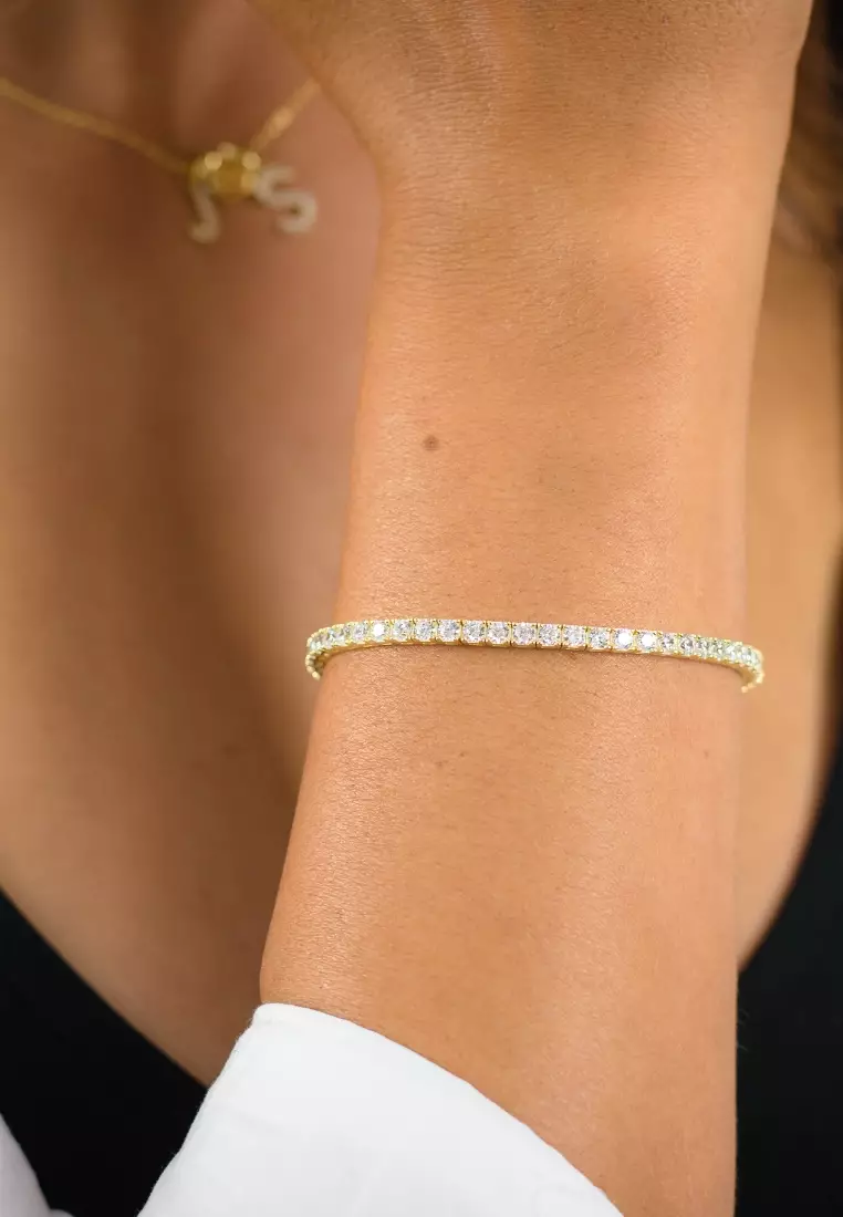 Buy GEORGINI GEORGINI SELENA 3MM TENNIS BRACELET GOLD 2024 Online