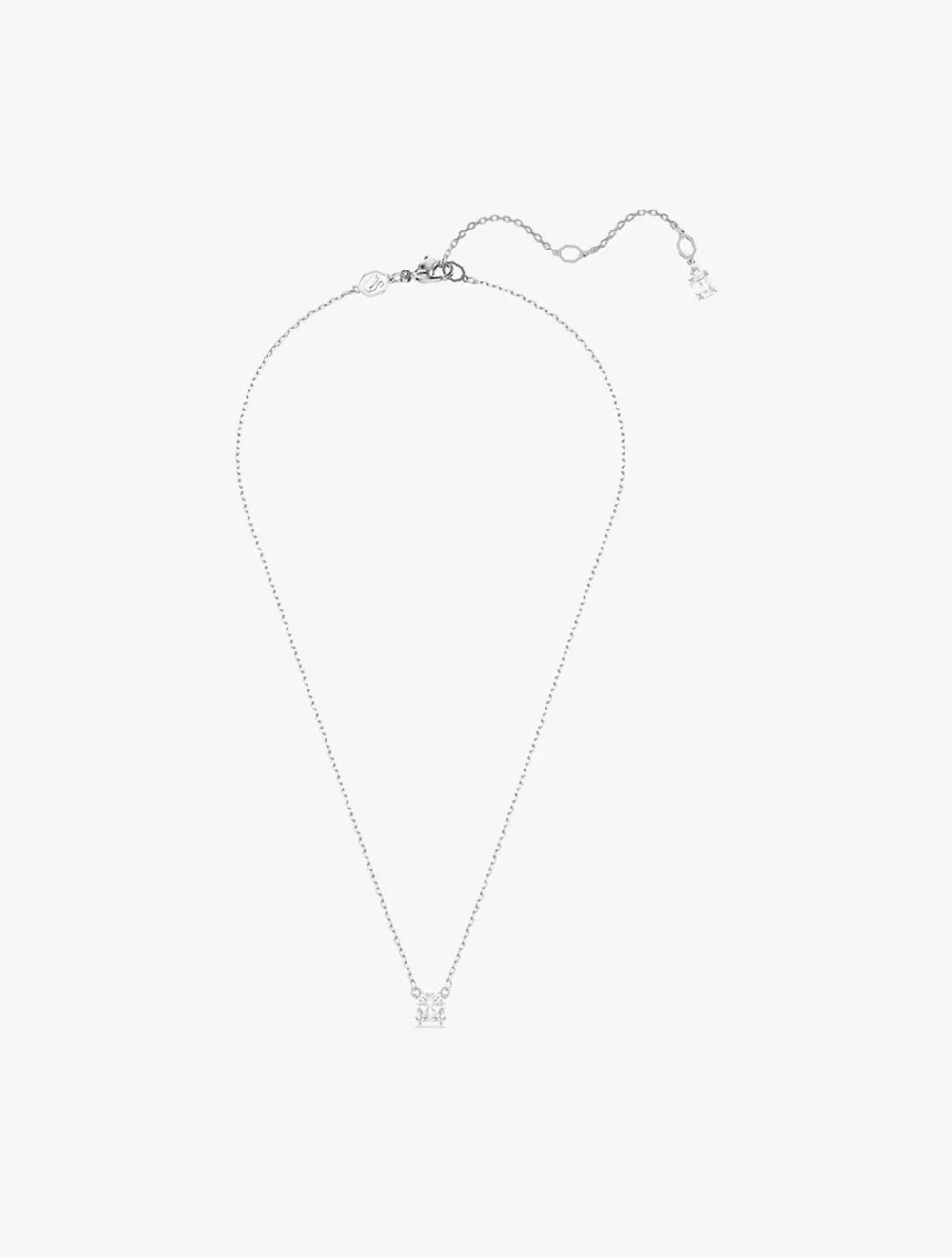 Stilla Pendant, Square Cut, White, Rhodium Plated - White