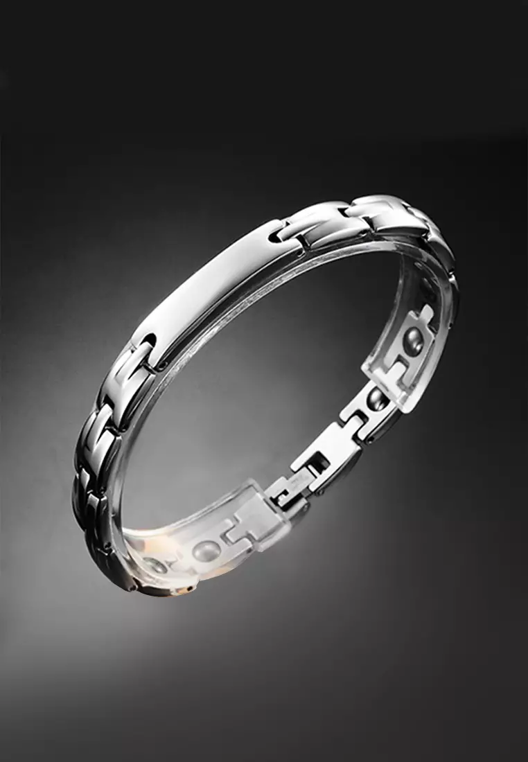 YOUNIQ Magnetic Slim Titanium Steel Magnet Health Therapy Chain Men Bracelet