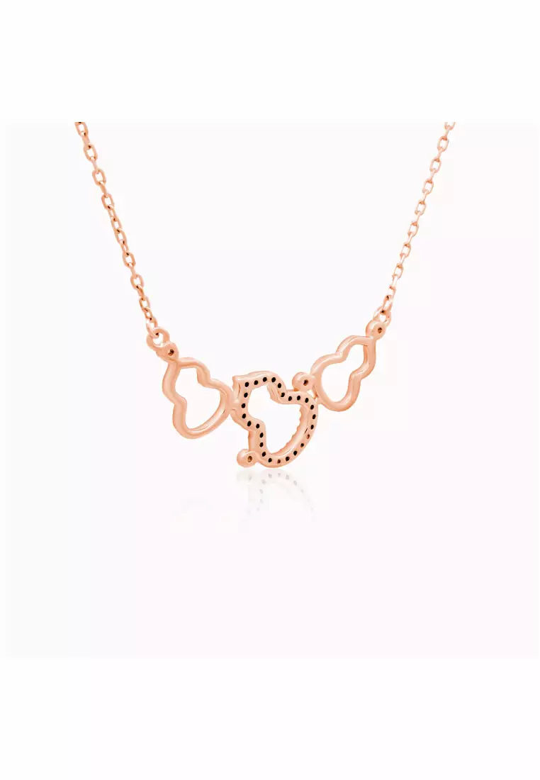 Sanfu Xianglian (三福相连) Hulu Necklace (Rose Gold)