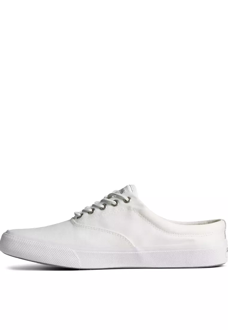 White leather sperrys men's clearance