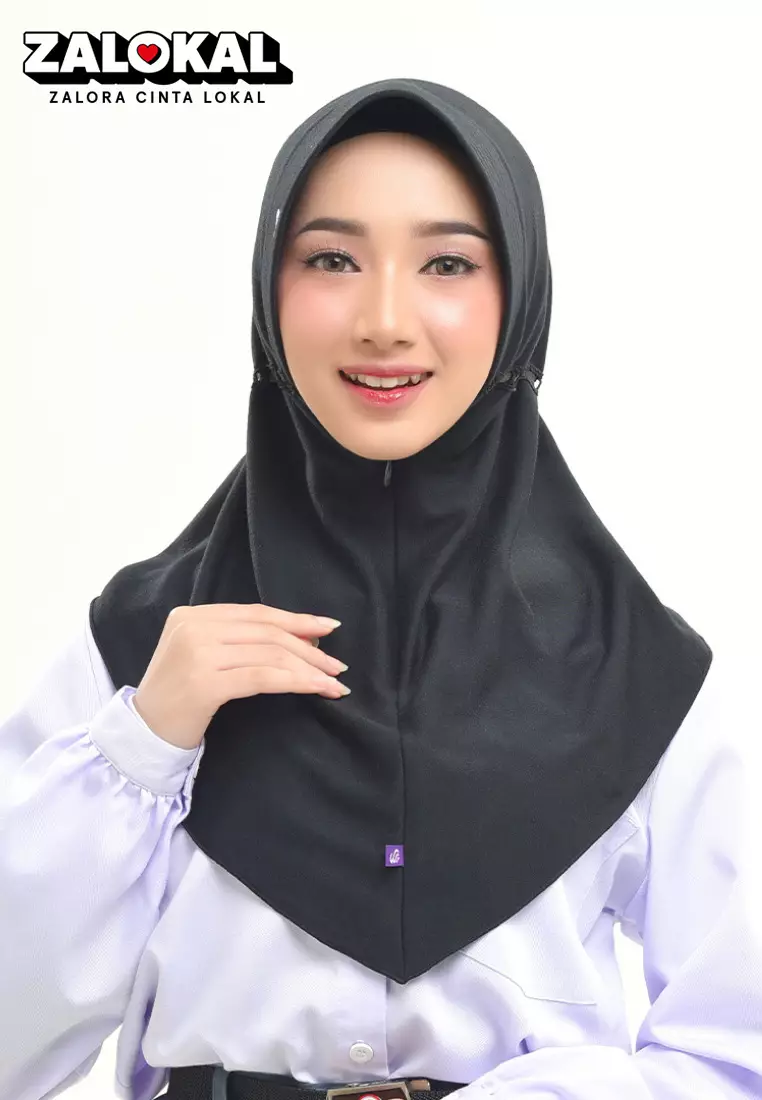 Rabbani - Kerudung Sekolah Instan Aero Exclusive Hitam L