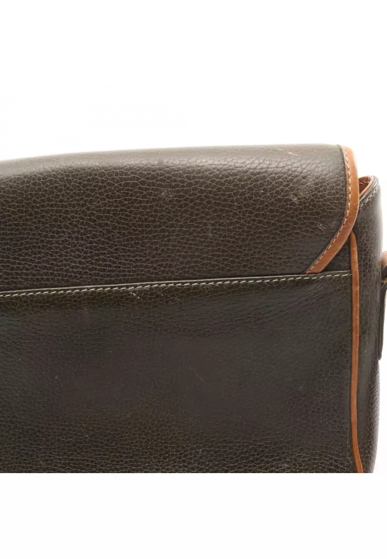 Buy Celine Pre-Loved Celine Gancini Shoulder bag leather Khaki