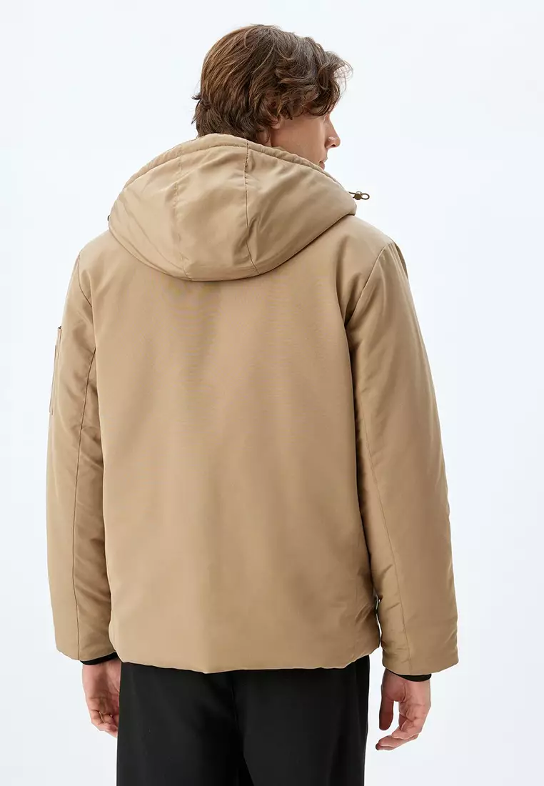 Zippered Slim Fit Hooded Jacket