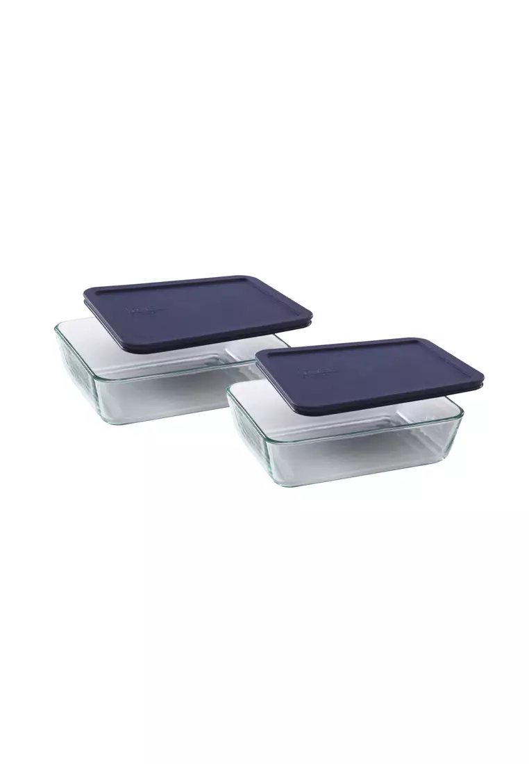Buy Pyrex Pyrex 4pcs Simply Store Rectangular Glass Food Storage Container Dish Set with