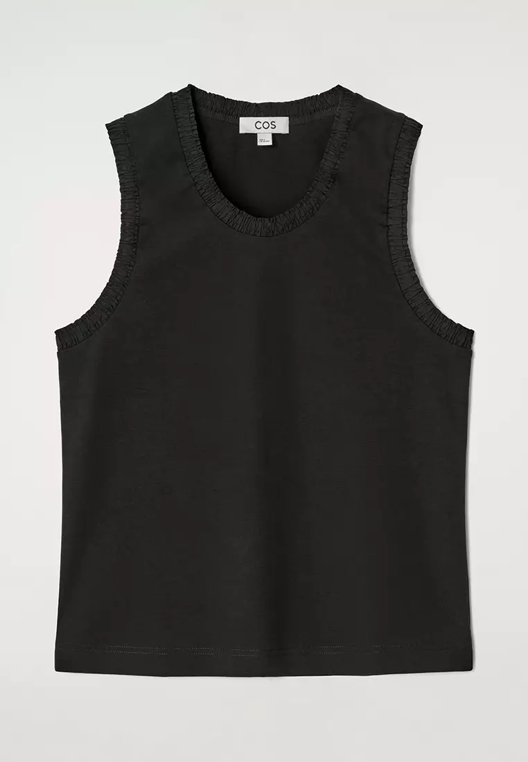 Gathered Cotton Tank Top