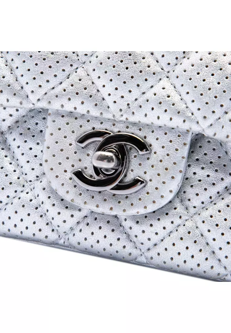 Pre-Loved Chanel Mini Square Classic Perforated Lambskin Single Flap