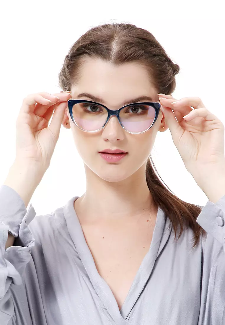 Kiano Kacamata Wanita Anti Radiasi Glasess Frame Material Plastic ORIGINAL - Green Transparent