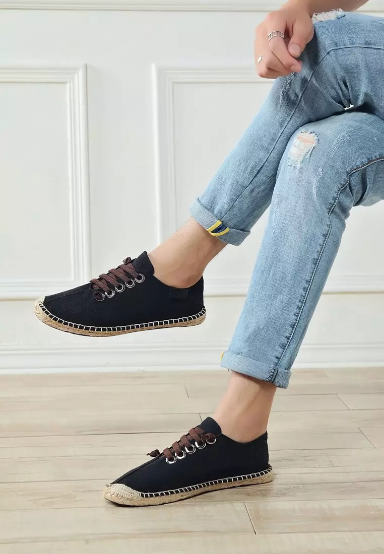 Color Matching Lace Up Canvas Espadrilles QZ-X35