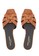 SAINT LAURENT brown Saint Laurent Tribute Flat Mules in Ostrich-Embossed Women's Sandals in Deep Rust CF795SHD343D2AGS_4