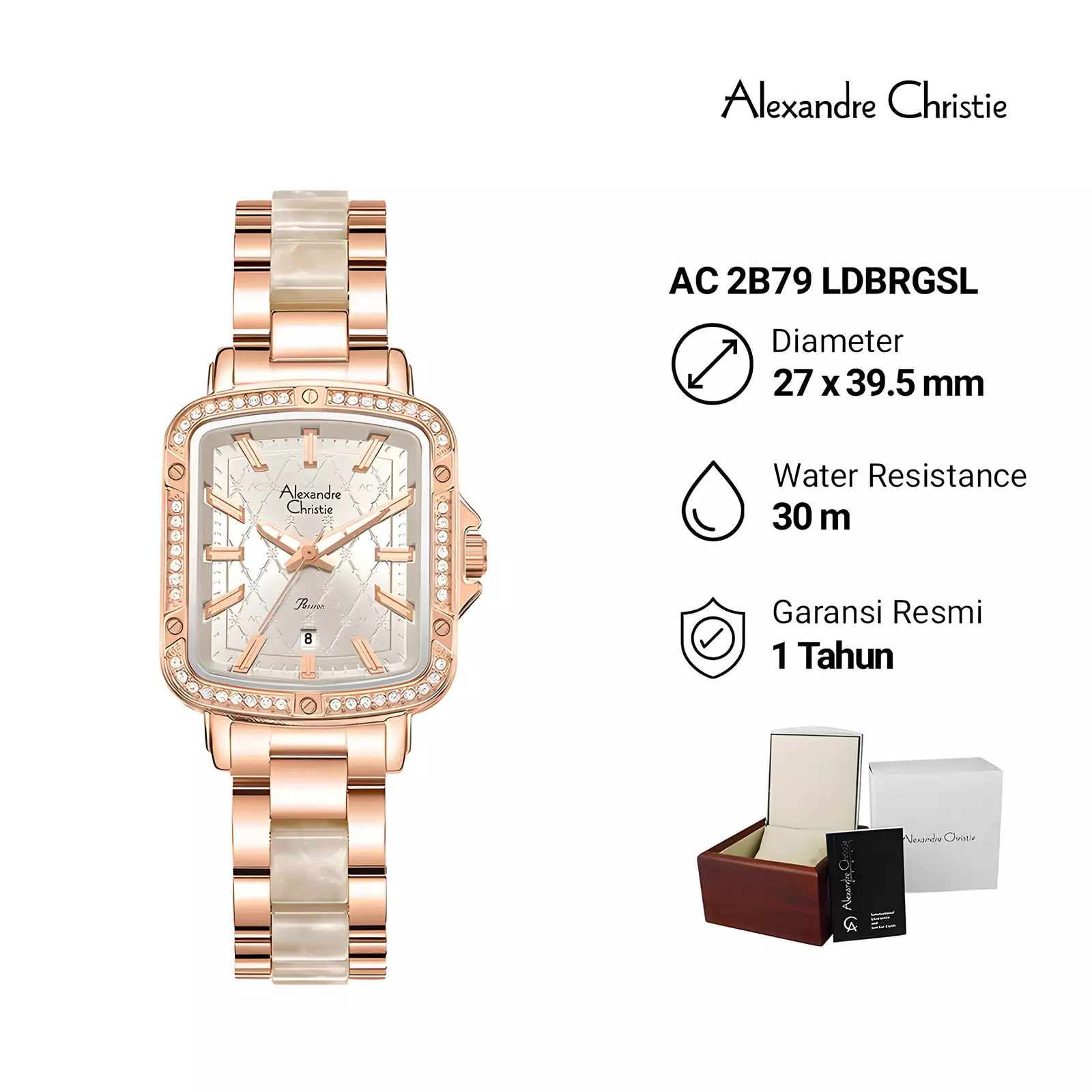 Jam Tangan Analog Wanita - Passion Series - Rose Gold Ivory - Stainless Steel - 2B79 LDBRGSL