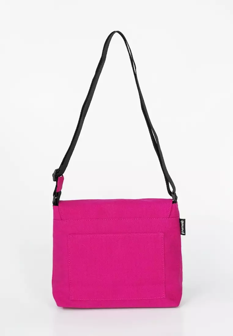 Pamole Minica Series Tas Selempang Wanita Sling Bag Bahan Kanvas Warna Pink