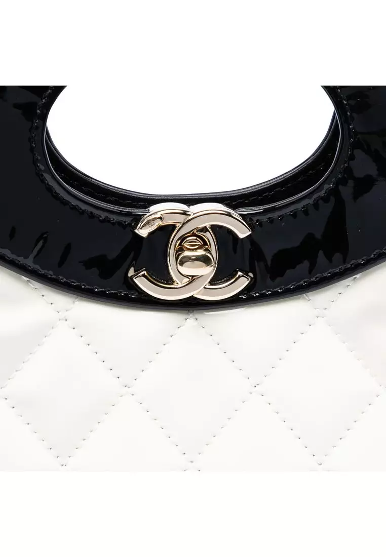 Pre-Loved Chanel Mini Bicolor Quilted Patent 31 Shopping Bag
