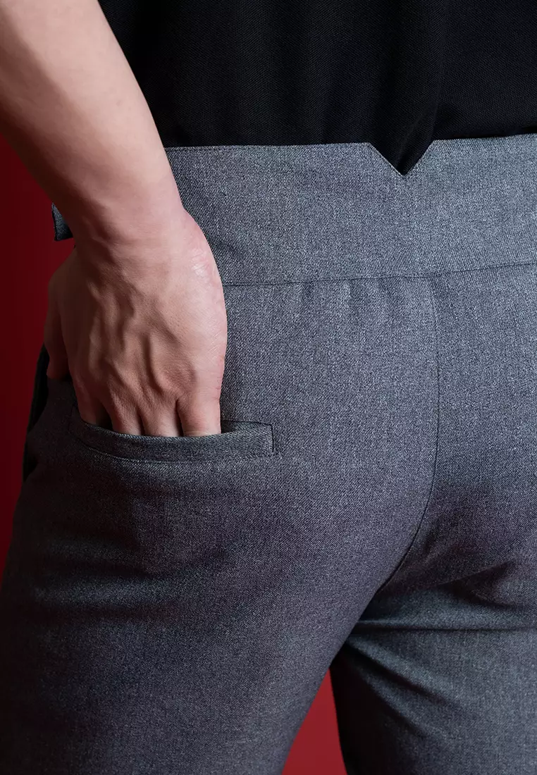 Houseofcuff Celana Panjang Formal Gurkha Pants High Waist Abu Tua