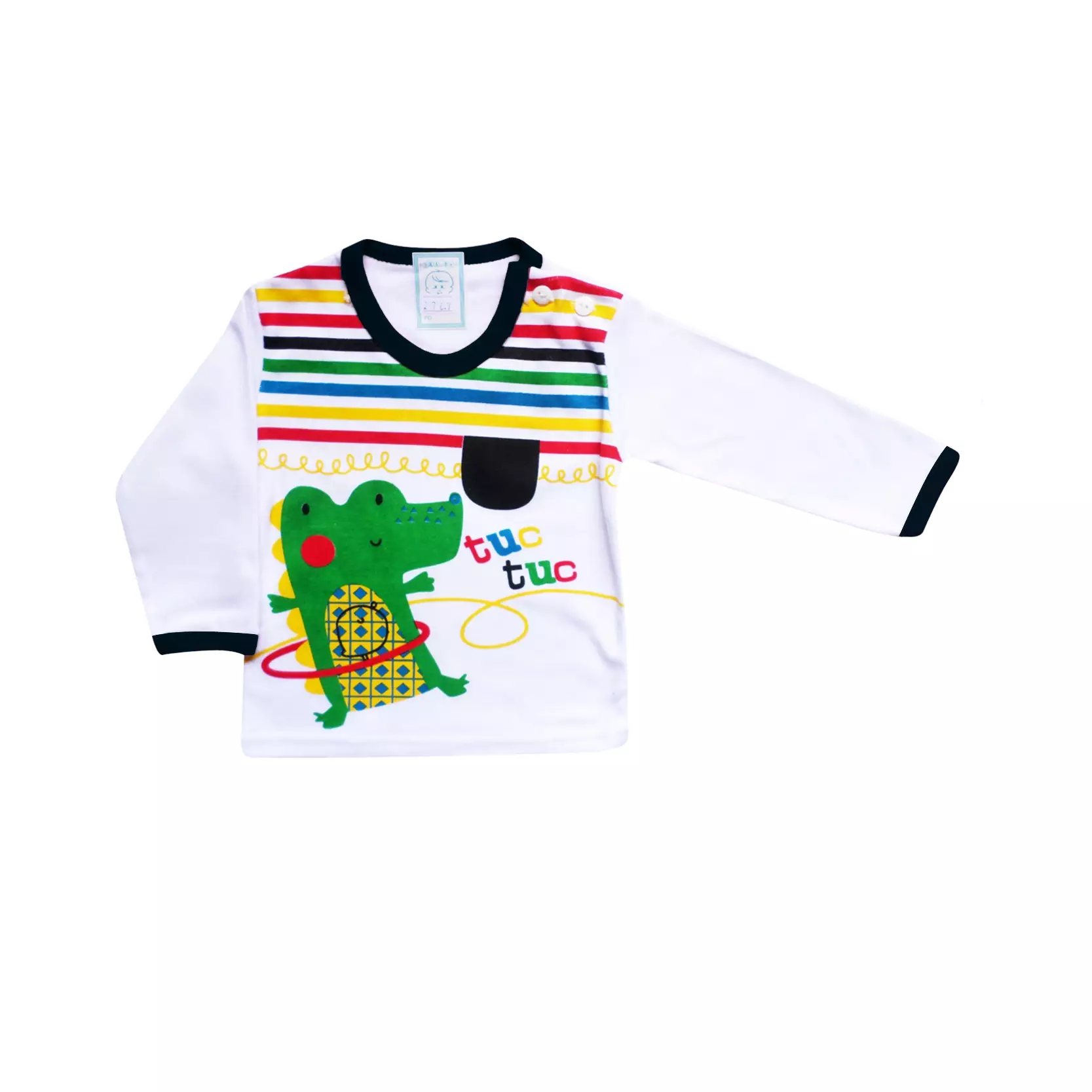 Skabe Pakaian Bayi Anak Laki Laki Baju Atasan Oblong Lengan Panjang Motif Buaya Salur Setelan Celana Kaos Baby Putih All Size Untuk Usia 0 Sampai 6 Bulan 2767 Everyday