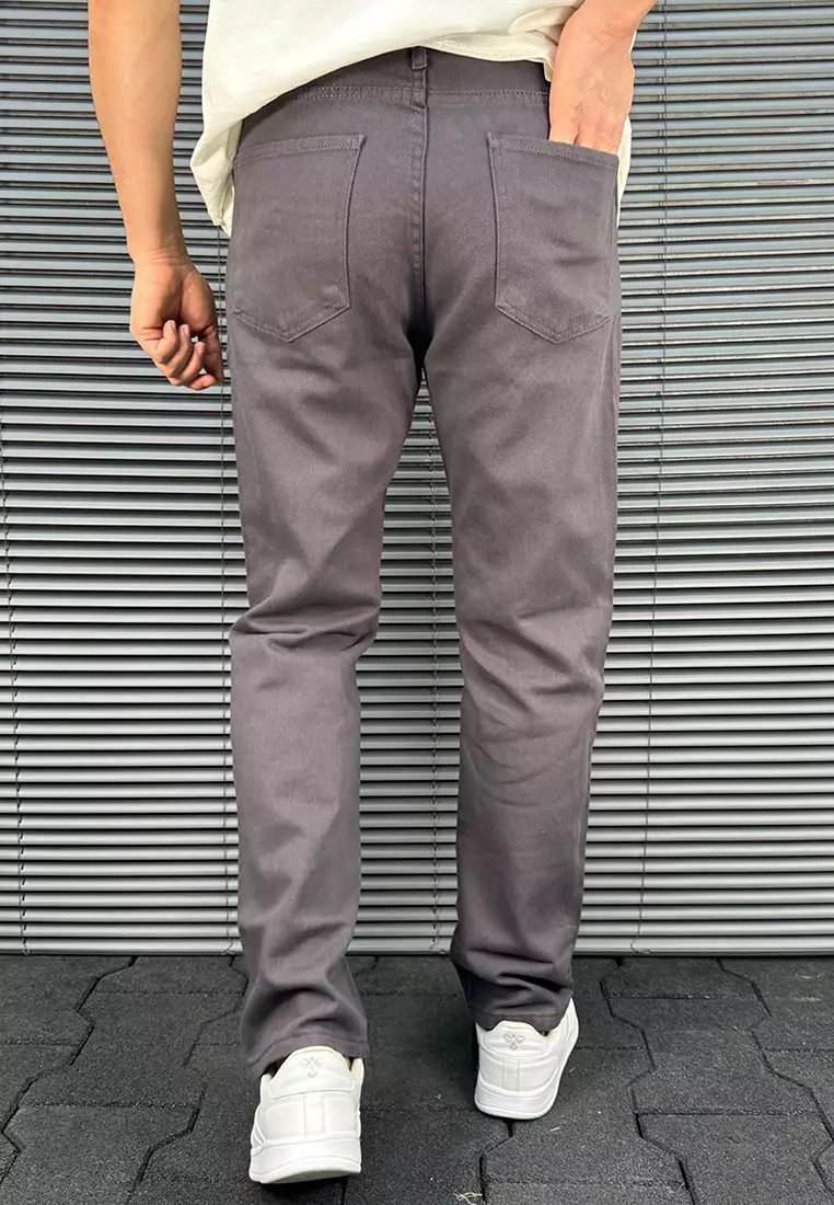 Black Baggy/Wide Leg Gabardine 100% Cotton Casual Trousers TMNSS25PL00039