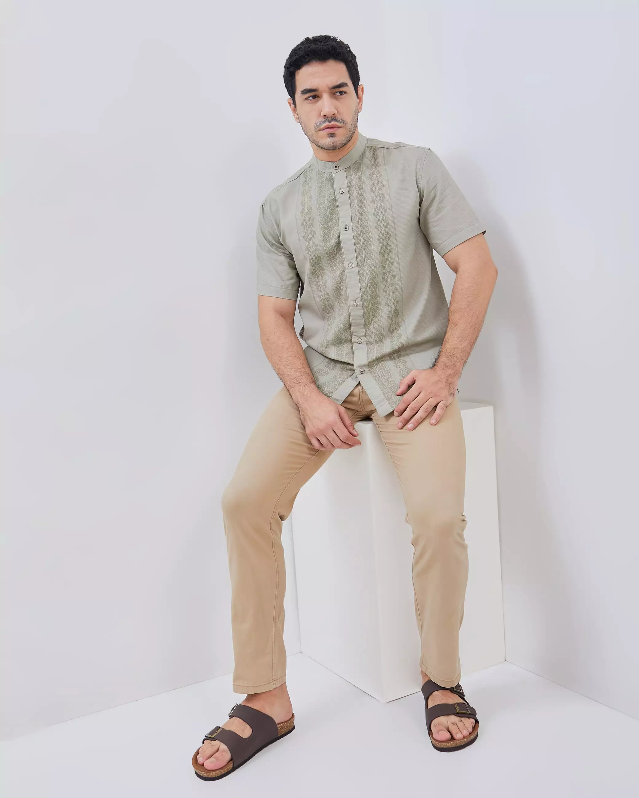 AMK Kemeja Koko Pria Lengan Pendek KK Kurnia S/s Green