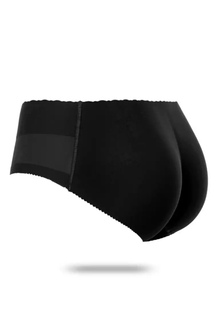 2 Pack Kelsie Butt Lifter Low Waist Panties Seamless Padded Underwear Hip Pads Enhancer Panty in Nude and Black