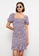LC WAIKIKI pink and purple Square Neck Floral Short Sleeve Viscose Women's Dress B7F9BAAB1785B9GS_4