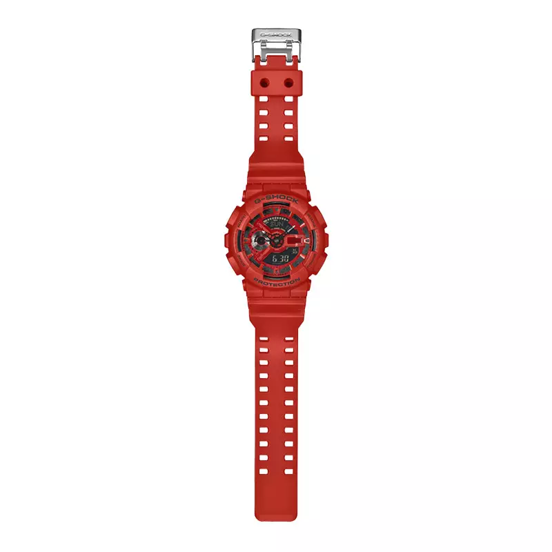 Jam Tangan Pria Casio G-Shock GA-110RRB-4AJF Iconic Red Series Digital Analog Dial Red Resin Band (JDM)