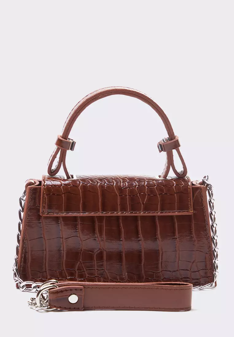 Tan Textured Cross Strap Women's Mini City Bag Twoaw25Oc00001