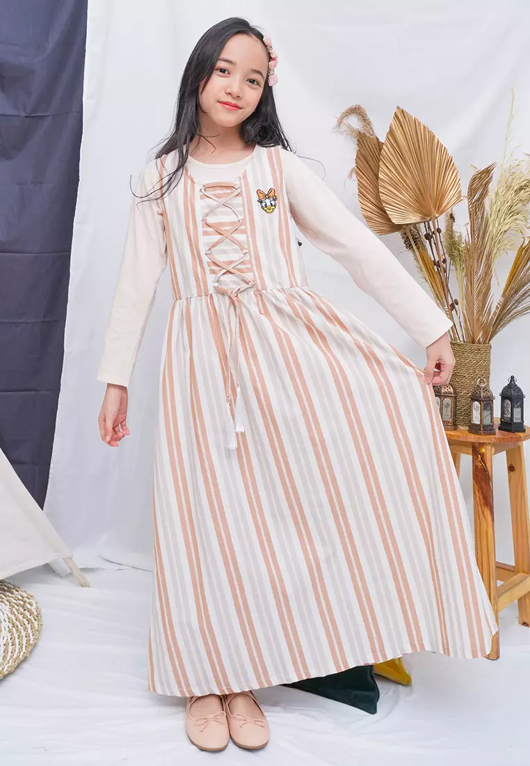 Jual Rodeo Junior Maxi Overall Dress Panjang Anak Coklat Daisy