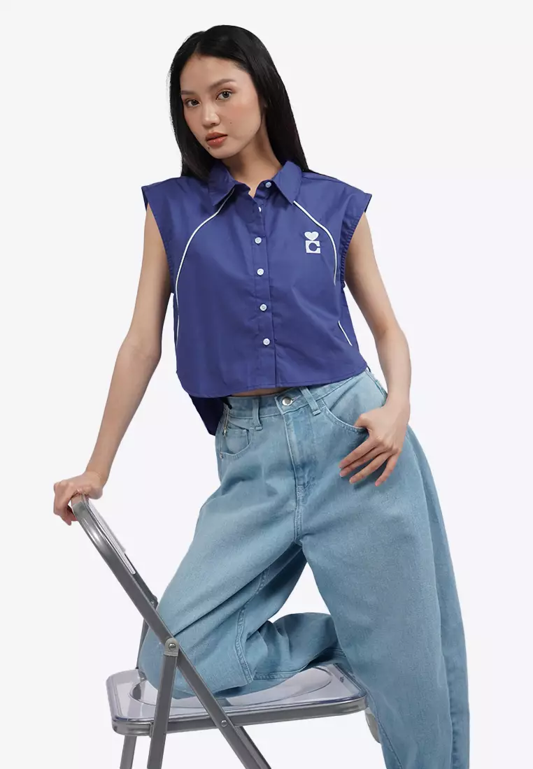 Button up Sleeveless Blouse