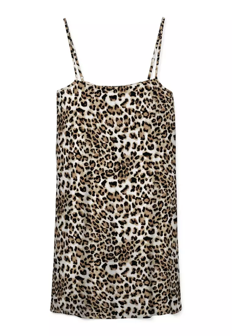 Leopard Pattern Spaghetti Strap Dress
