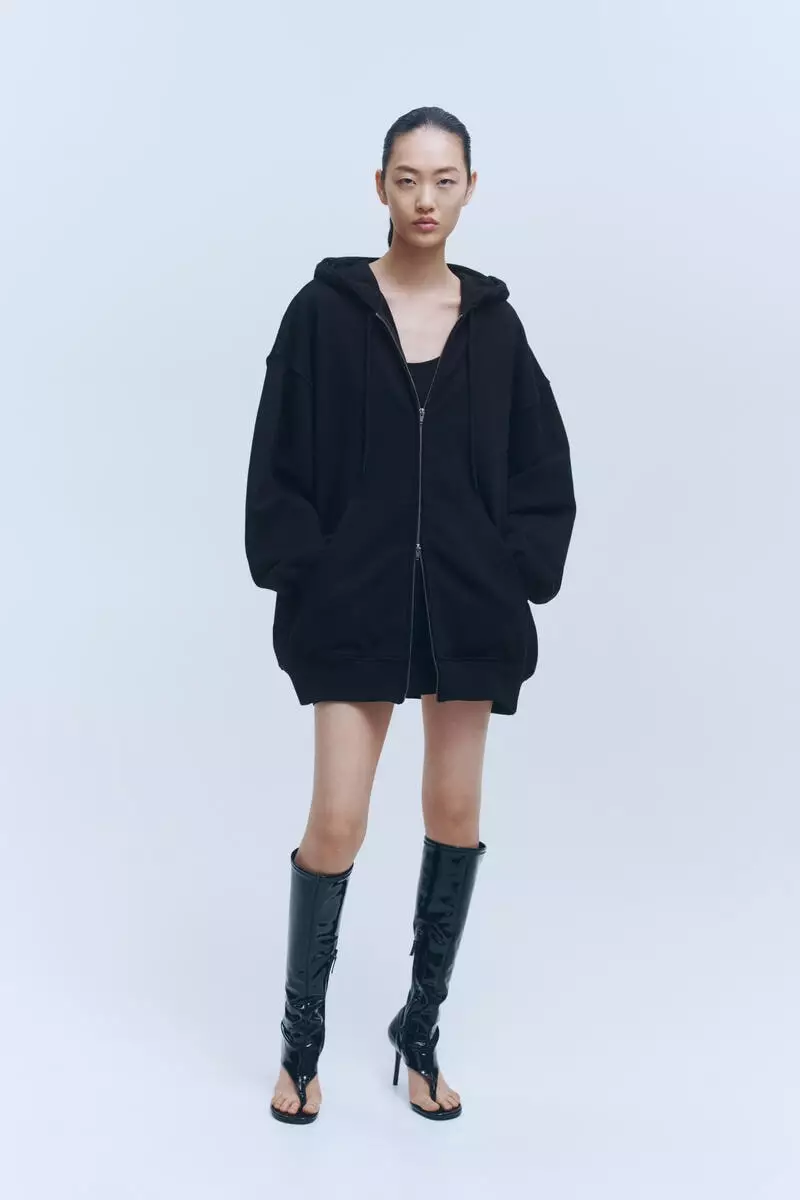 Oversized zip-through hoodie