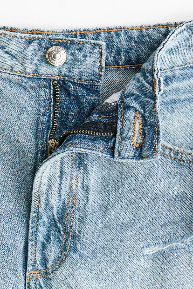 Worn-look denim shorts