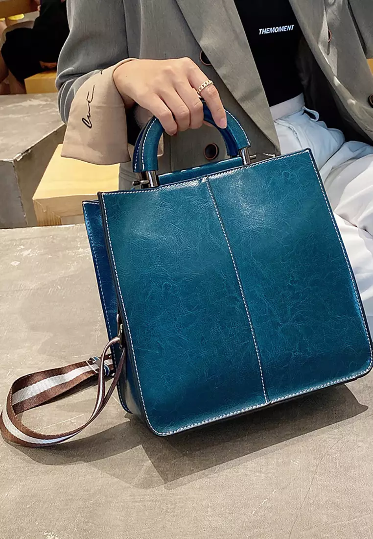 Women's Retro Cowhide Leather Shoulder Bags Tote Bags