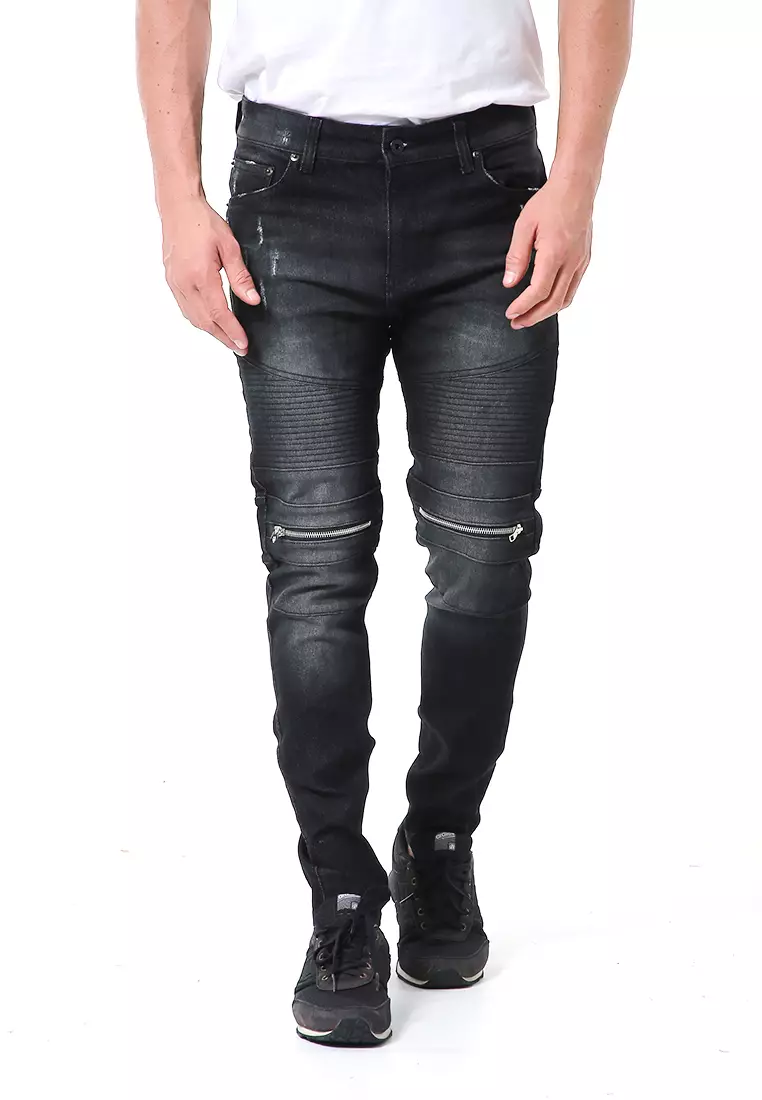 Jual Hamlin Nemanja Celana Casual Pria Biker Jeans Long Pants