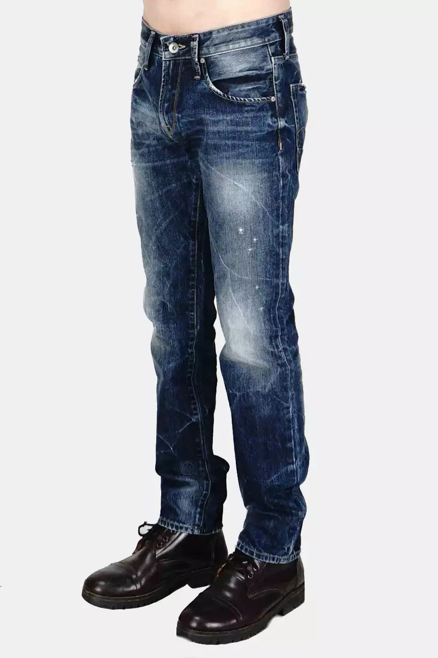Celana Jeans Pria Slimfit E1 Raw Handmade